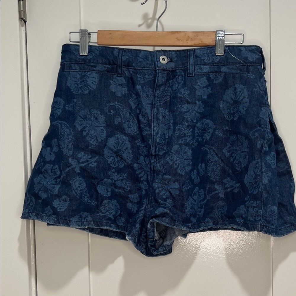 Pilcro Floral Flare Jean Shorts